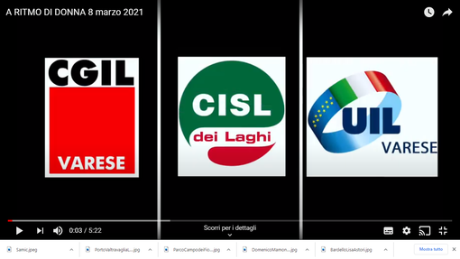 VIDEO. Cgil, Cisl e Uil Varese ricordano l'8 Marzo con l'attrice Marina De Juli