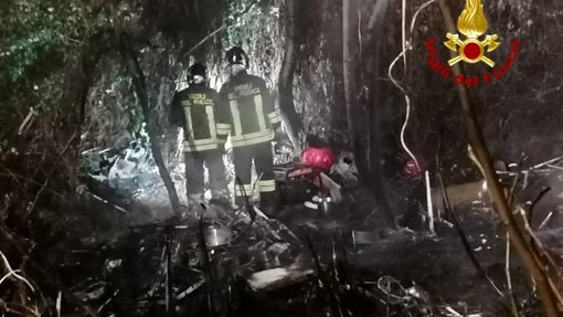 I vigili del fuoco sul posto