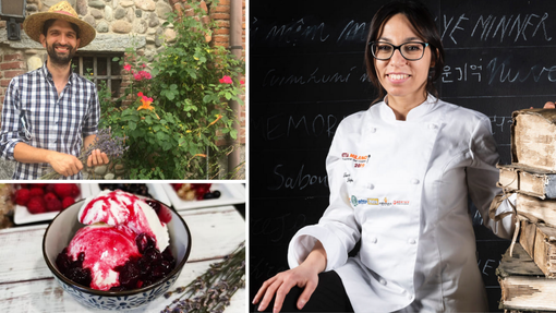 Andrea Brognoli, Lucia Sapia e il &quot;crema Murnée&quot;: gelato fior di latte con infuso di lavanda e amarene poché alla stessa lavanda