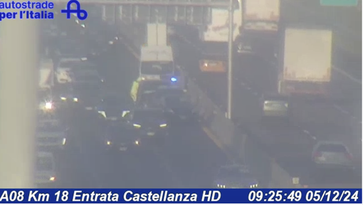 Le immagini dell'incidente viste dalle webcam di Autostrade per l'Italia