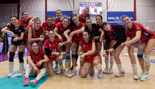 Vittoria Futura dopo un'altra maratona di cinque set con Roma (credit foto Futura Volley Giovani/Gianluigi Rossi)