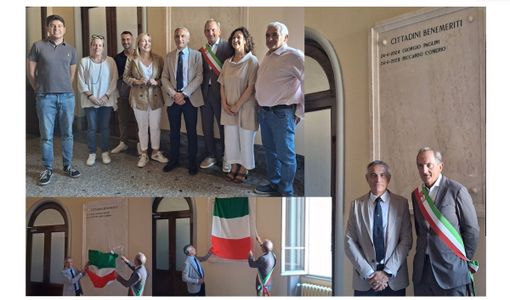 VIDEO. Ora lo "dice" anche il marmo: Riccardo Comerio cittadino benemerito di Busto VIDEO. Ora lo "dice" anche il marmo: Riccardo Comerio cittadino benemerito di Busto