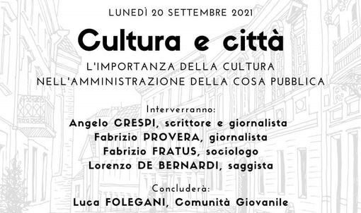 Cultura e città. Se ne parla a Comunità Giovanile