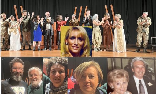 Momenti speciali: gli applausi, Pietro Zoia con il figlio Cesare, regista, Federica Pozzi, Rita Maimone, Gianni e Mary Maddaluno e al centro la figlia Rossella