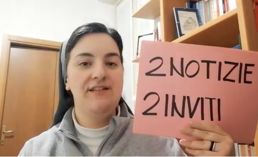 Suor Chiara in uno dei video creati nel periodo Covid