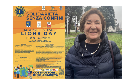 La locandina dell'iniziativa Lions che richiama le associazioni e Maria Iannone
