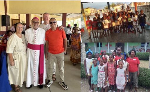 Suor Marcella parte per il Madagascar. A lato i ragazzi di Haiti