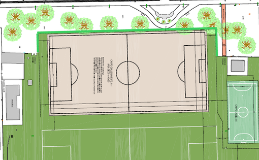 Un'immagine dell'ampliamento previsto al campo di calcio comunale
