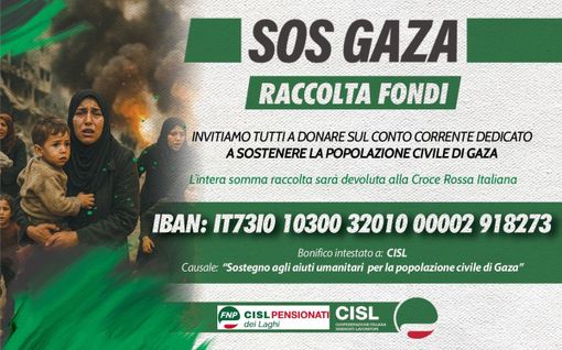 Guerra a Gaza, la Cisl lancia una raccolta fondi nazionale a sostegno della popolazione civile Guerra a Gaza, la Cisl lancia una raccolta fondi nazionale a sostegno della popolazione civile