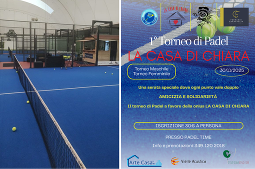 Un torneo di padel per aiutare la Casa di Chiara a fare del bene Un torneo di padel per aiutare la Casa di Chiara a fare del bene