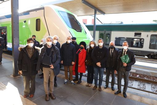 VIDEO E FOTO. Caravaggio al battesimo delle rotaie: «Più sostenibilità, tecnologia e comfort» VIDEO E FOTO. Caravaggio al battesimo delle rotaie: «Più sostenibilità, tecnologia e comfort»