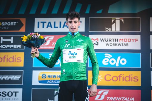 Nella foto di Maurizio Borserini il ventitreenne trentino Davide Bais della Eolo-Kometa riparte oggi in maglia verde nella terza tappa della Tirreno-Adriatico Nella foto di Maurizio Borserini il ventitreenne trentino Davide Bais della Eolo-Kometa riparte oggi in maglia verde nella terza tappa della Tirreno-Adriatico