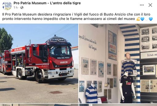 Cimeli tigrotti in salvo: «Grazie, vigili del fuoco» Cimeli tigrotti in salvo: «Grazie, vigili del fuoco»