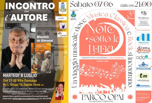 Maurizio de Giovanni incanta ancora Olgiate Olona. E la musica accende Villa Gonzaga