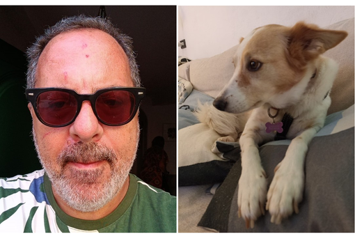 Antonio Corrado e la sua cagnolina Bimba Antonio Corrado e la sua cagnolina Bimba