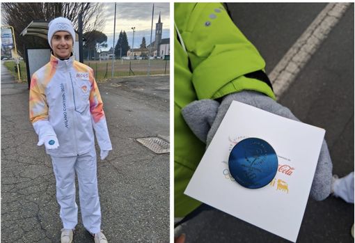 VIDEO. Che emozione, Mattia: la fiamma olimpica tra le mani