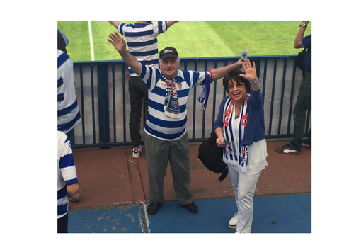 Giannino con la figlia Roberta il giorno della promozione in C