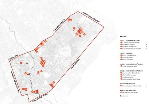L’area bersaglio della proposta “La Scuola si fa città”