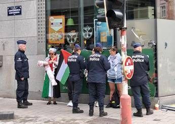 Protesta pro-Pal a Bruxelles, vernice contro negozi e tensioni con polizia