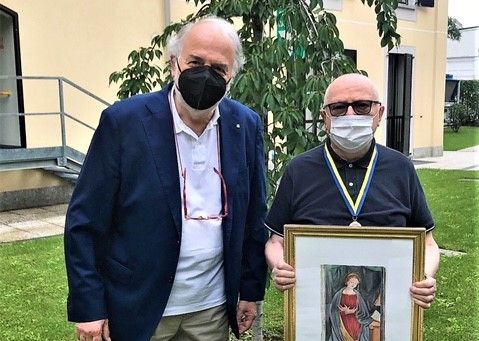 Mariano da Ronch con monsignor Livetti