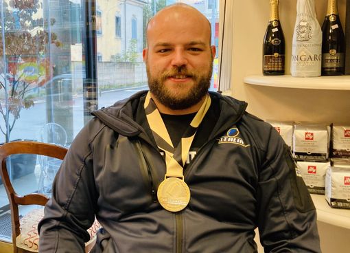 “Marcone” Colombo, con la medaglia al collo di campione europeo