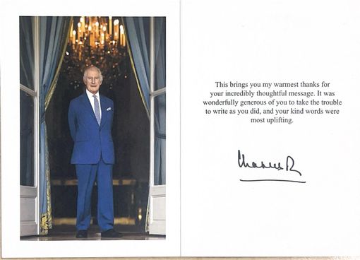 Re Carlo risponde ai soci della Fincopp di Marnate: «Grazie per le parole gentili»