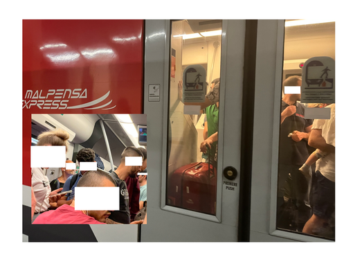 Nella foto piccola lo stato del 16.55 ieri da Milano, in quella grande la situazione a Busto