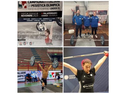 Pietro Guarnoni ed Emma Vecchi con l'allenatore Claudio Palumbo