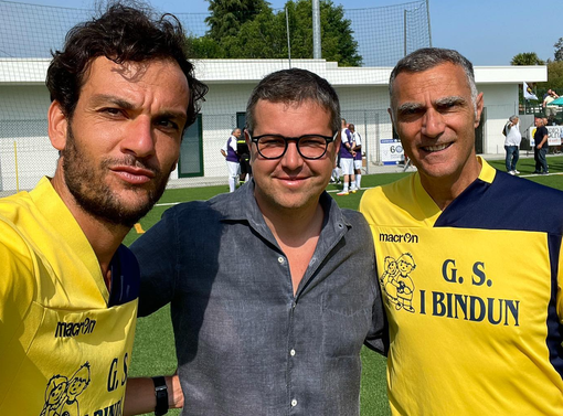 Andrea Cassani con Marco Parolo e Beppe Bergomi