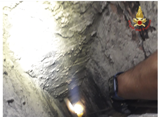 Gatto cade in una canna fumaria e viene salvato dai vigili del fuoco Gatto cade in una canna fumaria e viene salvato dai vigili del fuoco