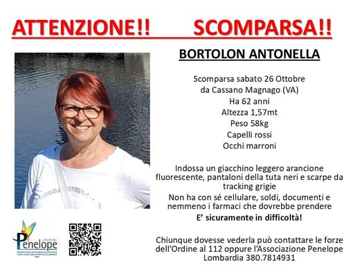La locandina diffusa da Penelope Lombardia con il consenso della famiglia della signora Antonella La locandina diffusa da Penelope Lombardia con il consenso della famiglia della signora Antonella