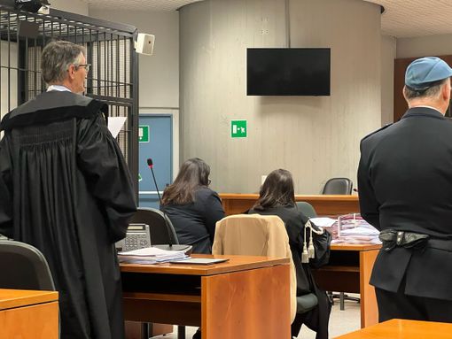 Un'immagine dell'udienza di oggi in Tribunale a Varese del processo per stalking a Marco Manfrinati