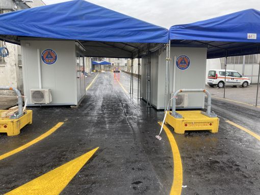 Il centro tamponi di Gorla Maggiore Il centro tamponi di Gorla Maggiore