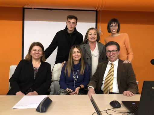 Tito Olivato con la famiglia di Alfredo Castiglioni: la moglie Mirella, i figli Alessandro e Giulia