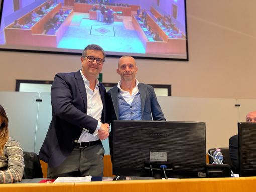 Andrea Cassani e Marco Colombo in aula consiliare