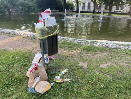 FOTO. Anche i rifiuti fanno festa nel parco