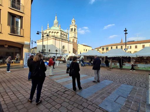 Sentinelle e salami: lo strano colpo d’occhio offerto da piazza Santa Maria
