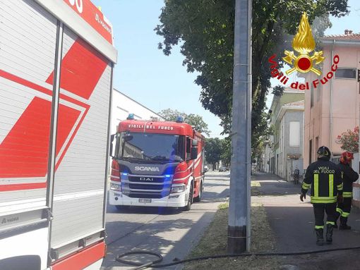 I vigili del fuoco sul posto