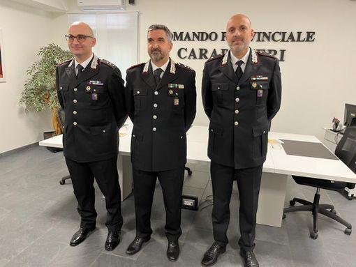 Da sinistra: il capitano Convertino, il tenente colonnello Giuliani e il tenente Galesi