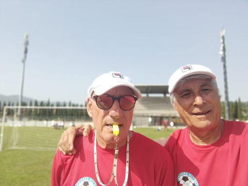 Ciccio Graziani insieme all'ex portiere Renato Copparoni Ciccio Graziani insieme all'ex portiere Renato Copparoni