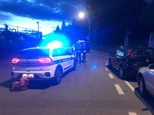 La polizia locale sul posto