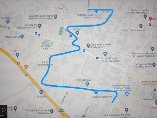 Un percorso pedonale dal parcheggio di via Sempione e Villa Mylius