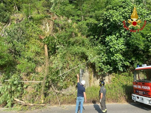 Frana a Maccagno con Pino e Veddasca, vigili del fuoco in azione e disagi alla circolazione Frana a Maccagno con Pino e Veddasca, vigili del fuoco in azione e disagi alla circolazione
