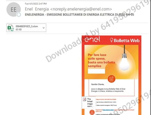 Il fac simile della finta mail di Enel utilizzata dai truffatori