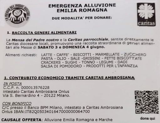 La Mensa del Padre Nostro raccoglie aiuti per l’Emilia Romagna La Mensa del Padre Nostro raccoglie aiuti per l’Emilia Romagna