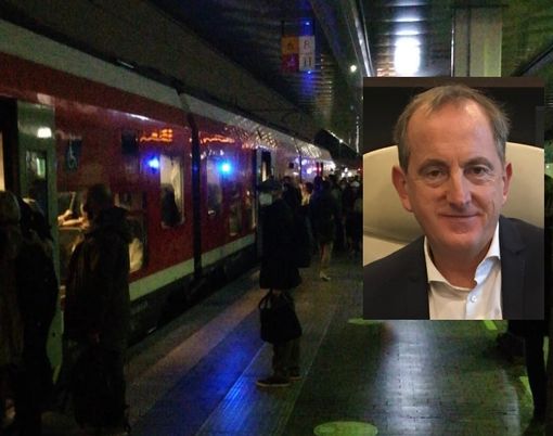 Un'immagine di un Malpensa Express affollato e il sindaco Antonelli