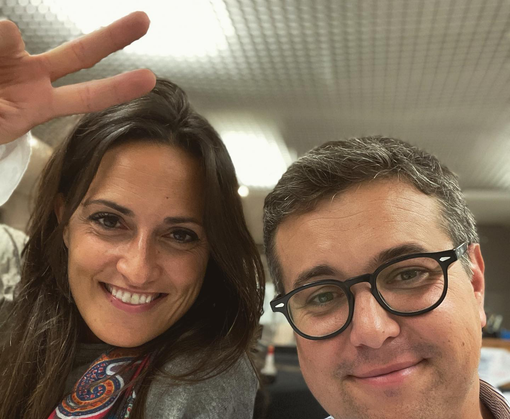 Il sindaco Andrea Cassani con Claudia Mazzetti