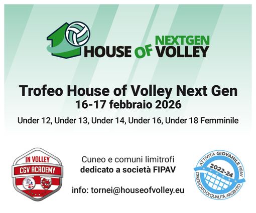 House of Volley NEXTGEN: a febbraio il debutto a Cuneo