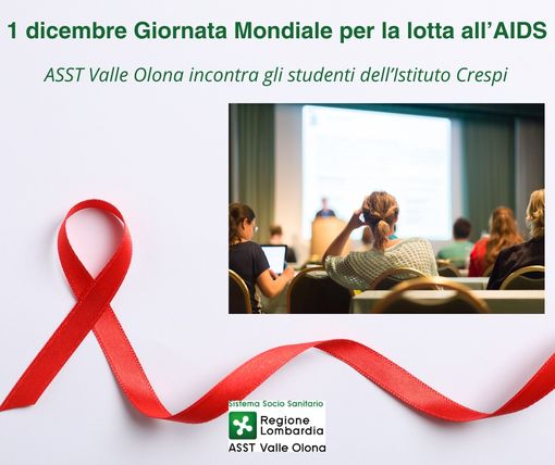 Giornata Mondiale per la lotta contro l’Aids: Asst Valle Olona incontra gli studenti del liceo Crespi di Busto Arsizio