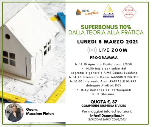 Superbonus 110%: lunedì 8 marzo un webinar per "unire la teoria alla pratica"